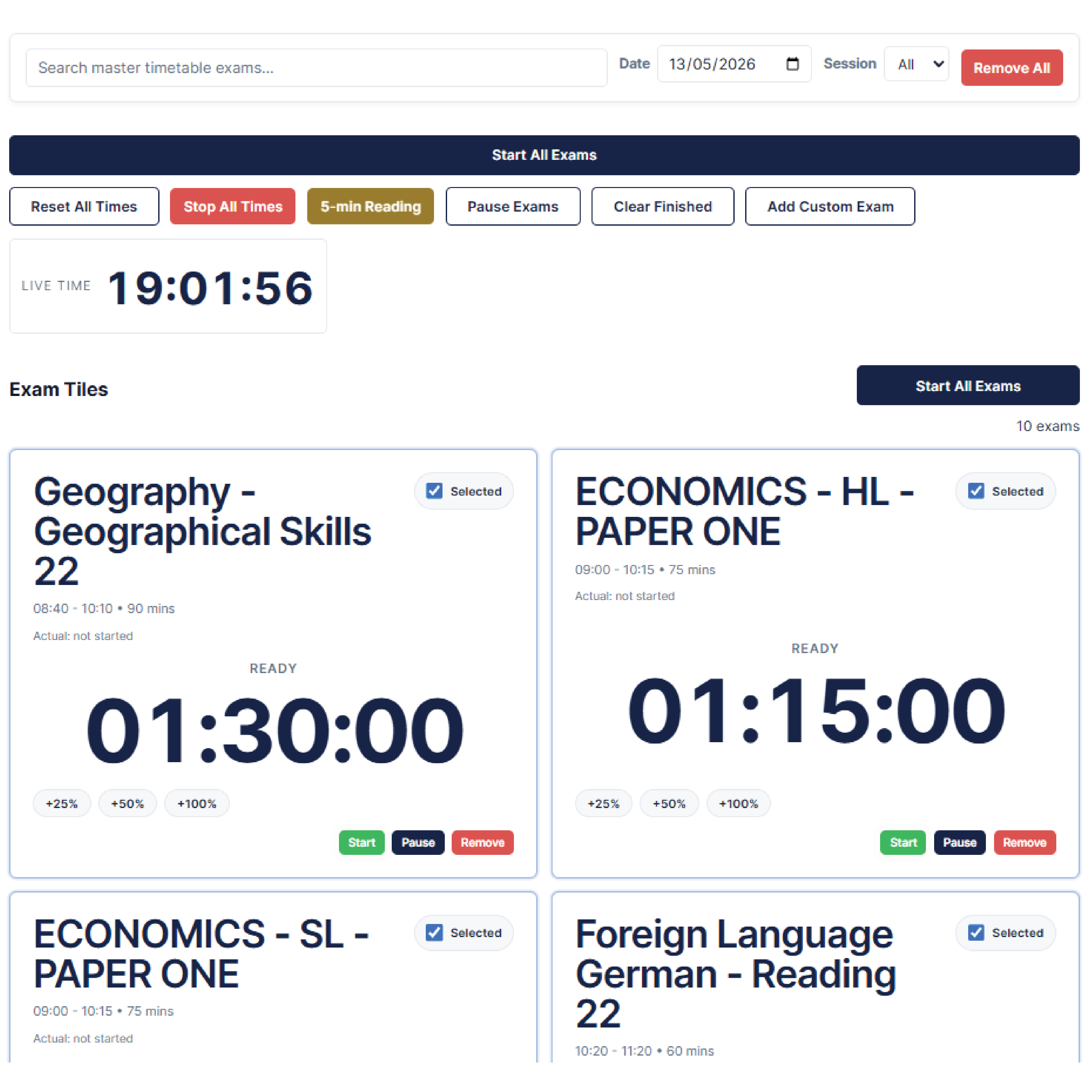 Exam Room Display software screenshot