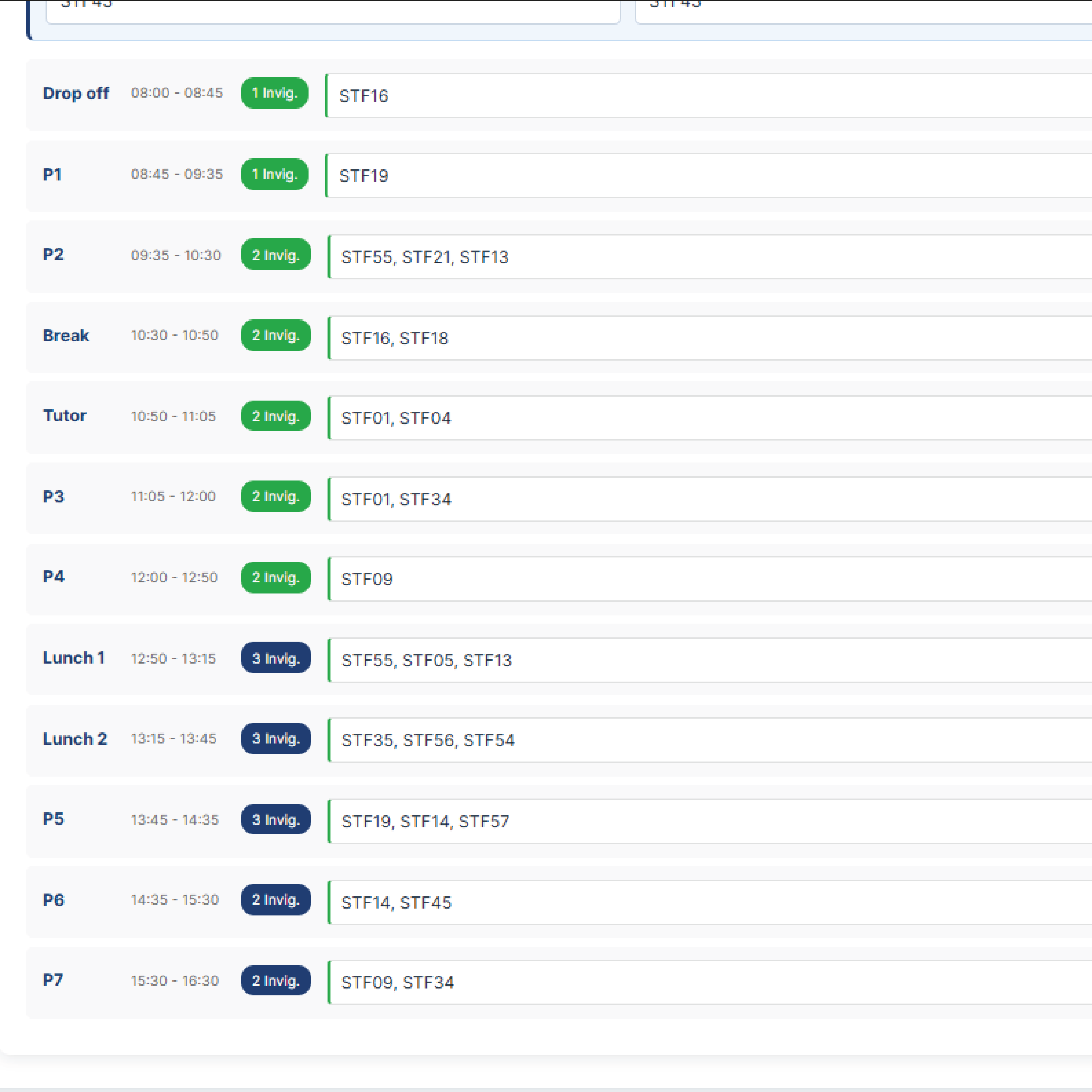 Invigilation software screenshot