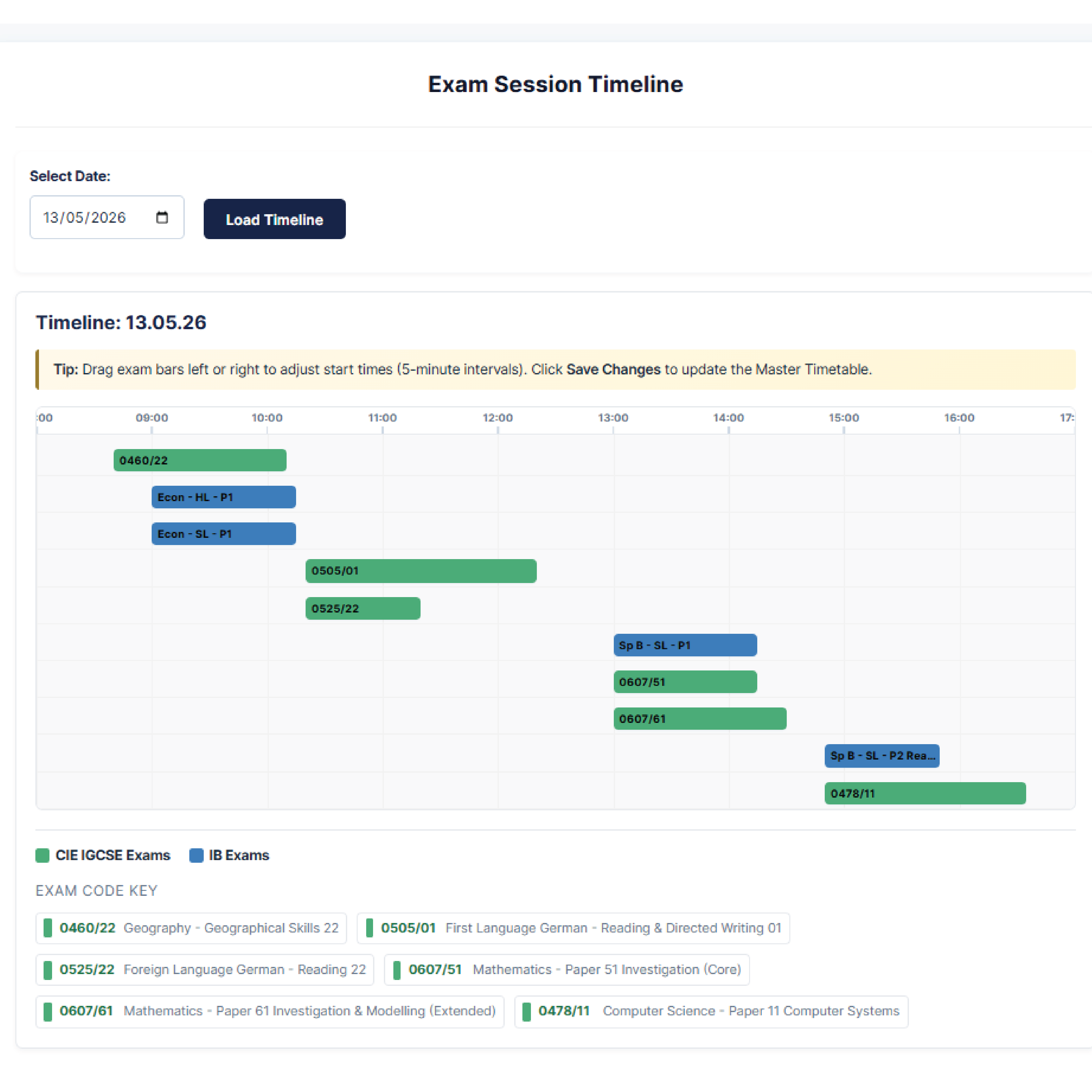Schedules Chart software screenshot